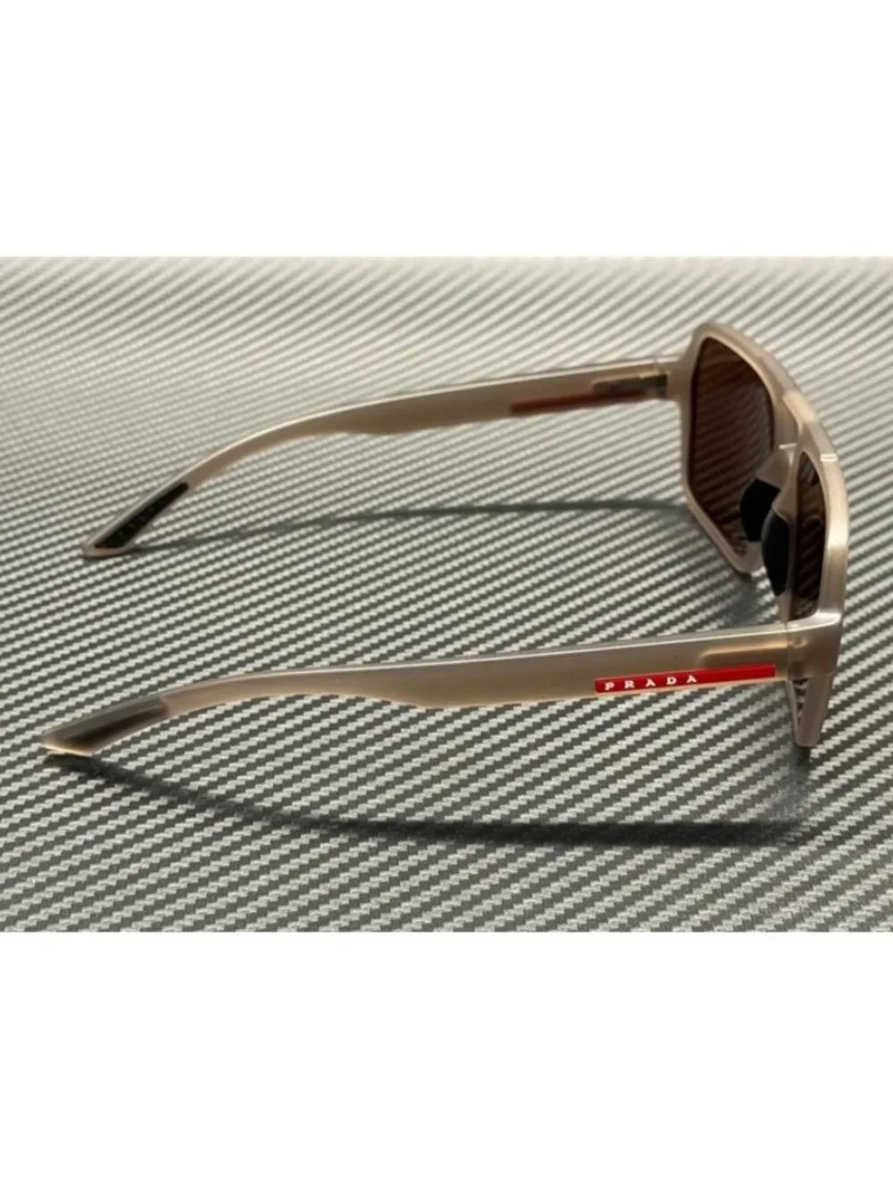 New PRADA LINEA ROSSA Men Transparent Brown Sunglasses 59-16-145